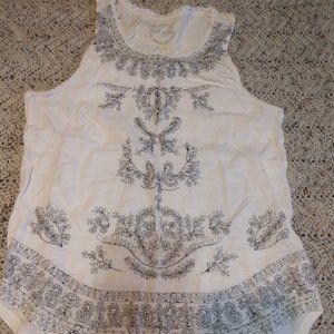 Lucky Brand black and white (light cream) top